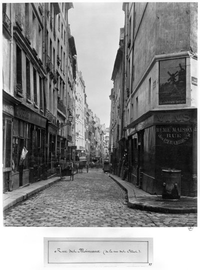 Rue des Moineaux, a Rue des Orties felől, Párizs, 1858-78 alkotó: Charles Marville